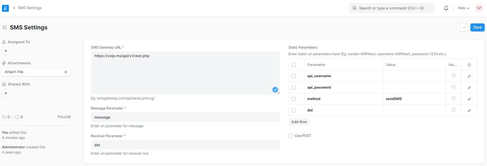 Voip.MS Setting